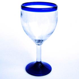  / Cobalt Blue Rim 13 oz Wine Glasses (set of 6)